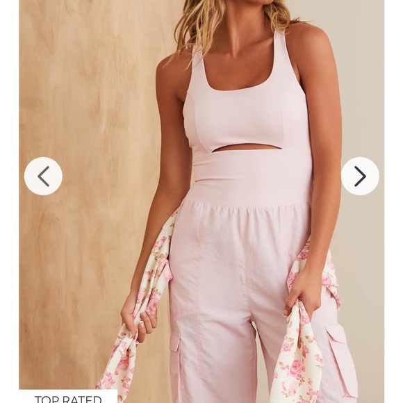 ❤️‍🔥BOGO FREE NWT altar’d state Ball Out Cream Jumpsuit Athleisure Jogger - Picture 4 of 6